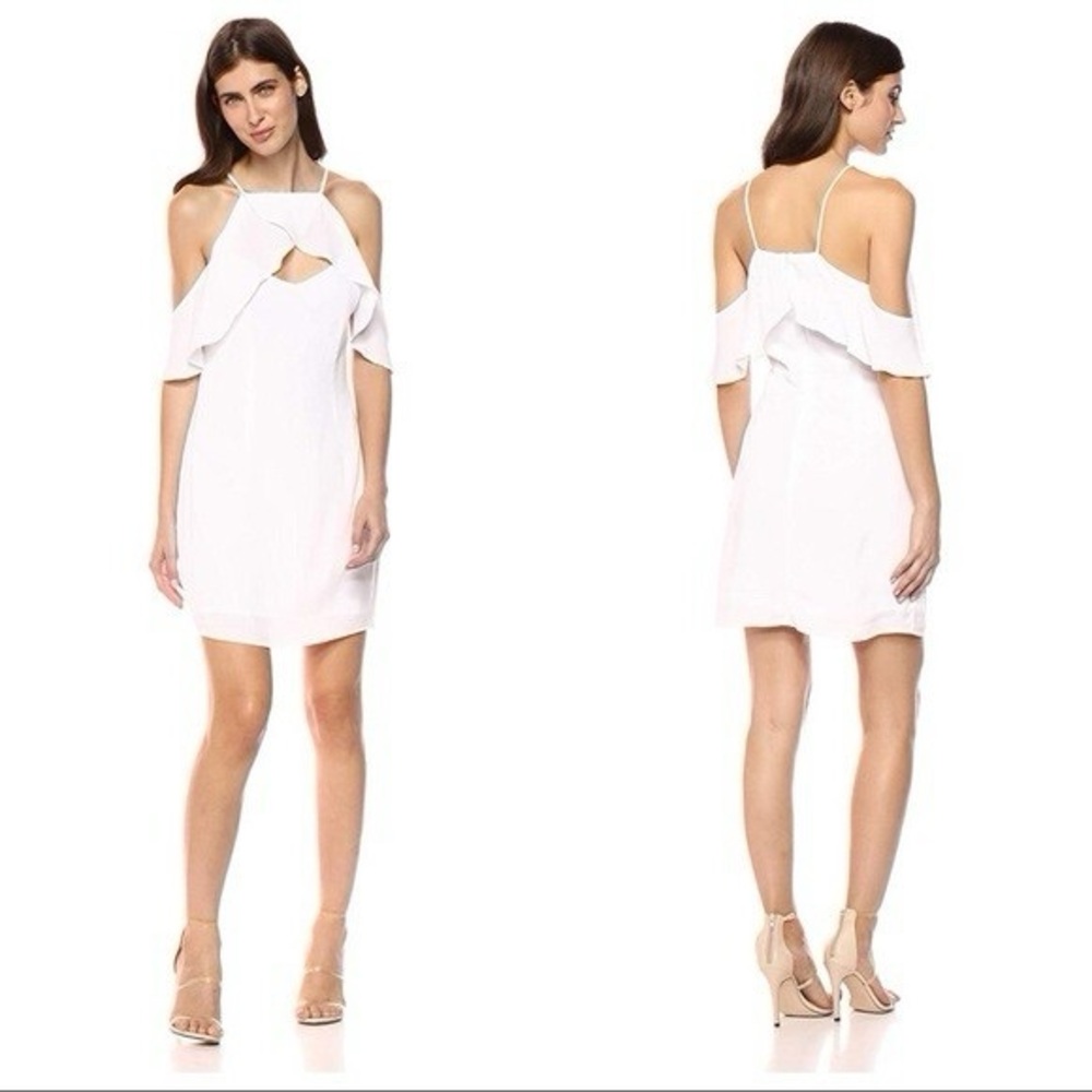BB DAKOTA The Collection Kaless Ruffle Dress Off Shoulder White Mini Dress